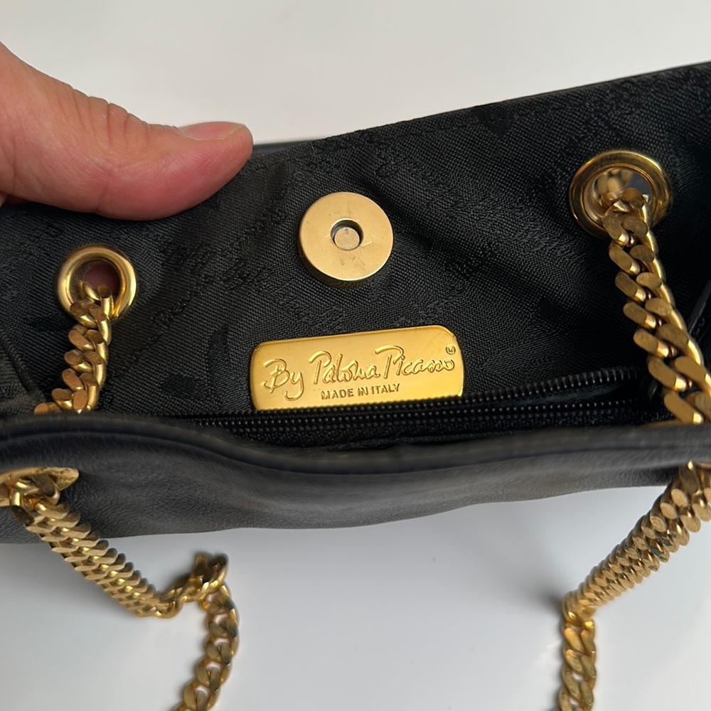 Paloma Picasso Black and Gold Shoulder Bag - Picture 3 of 7